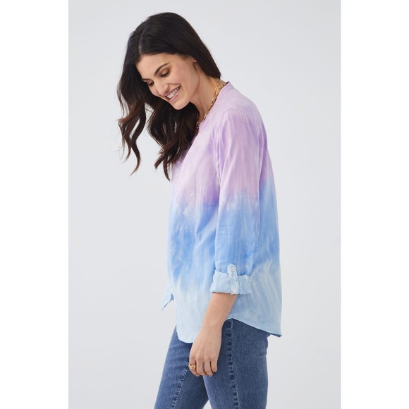 FDJ French Dressing Jeans Women's Wild Pansy Tie Dye Blouse Size 12 - Picture 2 of 12